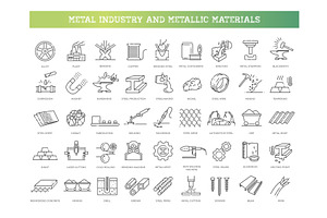 Metal industry icons, an Illustration by Tettygreen