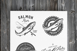 Vintage Salmon Logos & Emblems