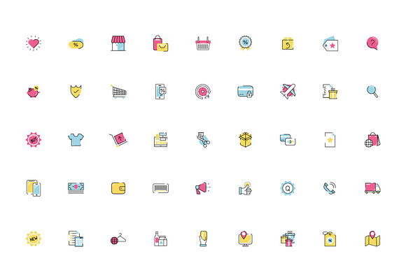 Shopping Icons Illustration Set preview 2