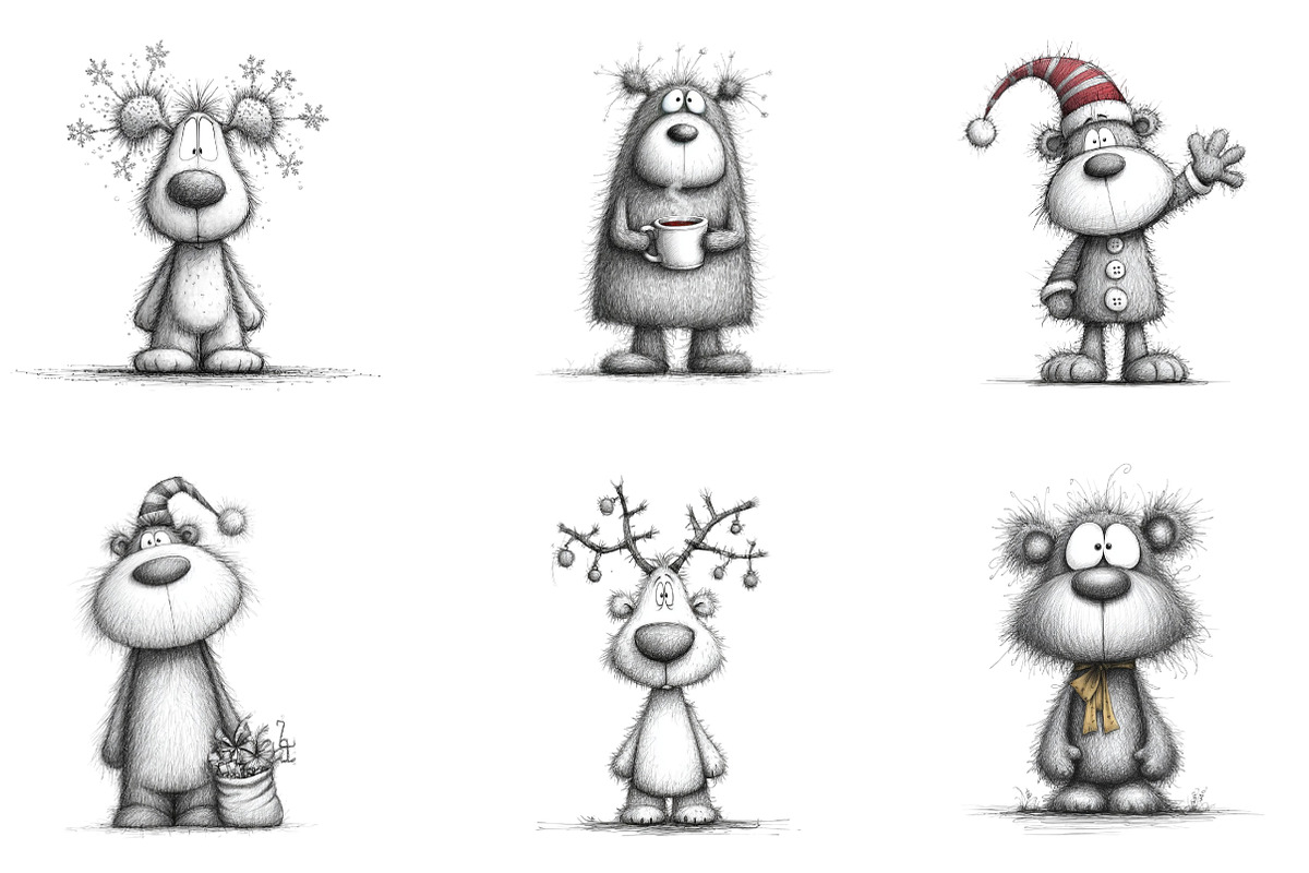 Whimsical Christmas Teddy Bear Clipa, an Illustration by designcity5 (Photo 5 of 5)