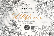 Wildflowers Line Art, an Object Graphic by CaraulanStore (Thumbnail 11 of 12)
