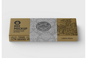 Flat Kraft Box Mockup