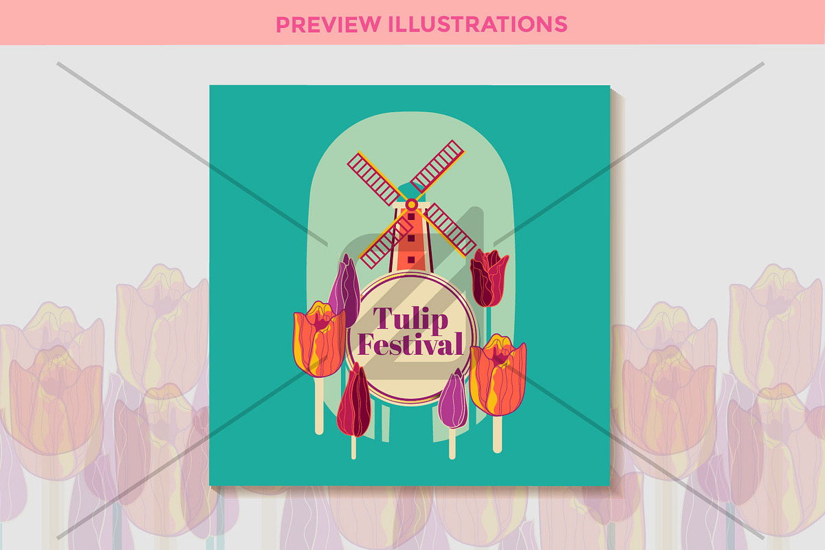 Tulip Festival Illustrations, an Illustration by defarmerdesign (Photo 2 of 5)