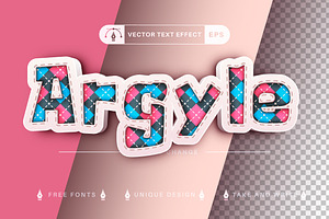 Textile Argyle Editable Text Effect