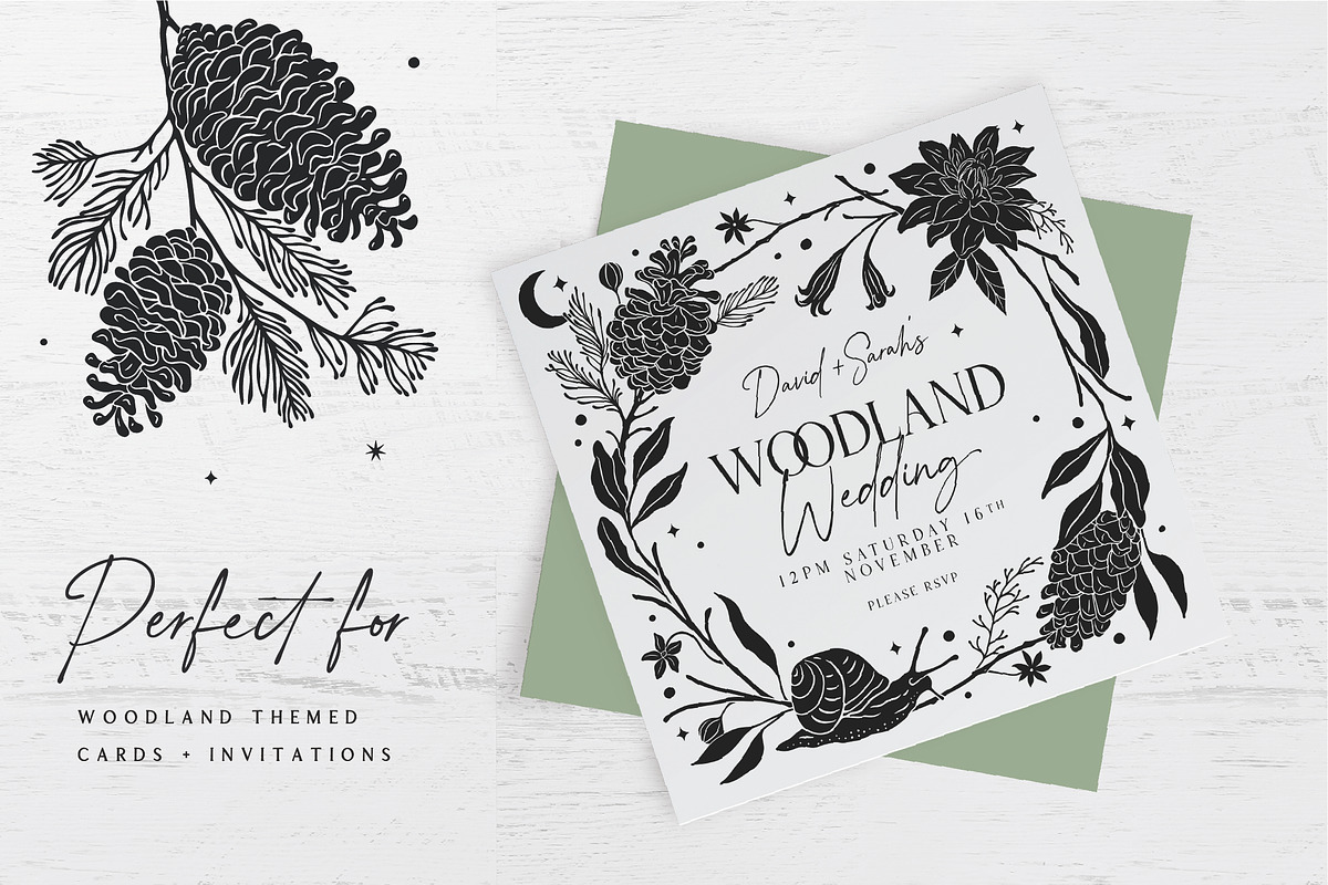 Woodland Wonders: 2 in 1 Graphic Set, a Decorative Illustration by rouxsupplyco (Photo 26 of 32)