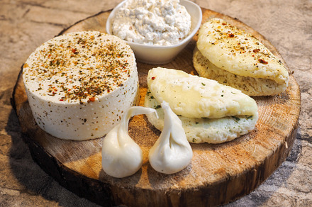 Farm cheeses made from goats milk