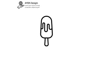 Ice lolly, ice cream icon thin line