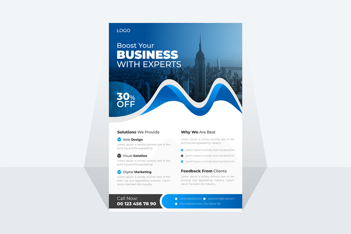 Corporate Business Flyer Design, a Flyer Template by MxVect Stock (Photo 2 of 3)