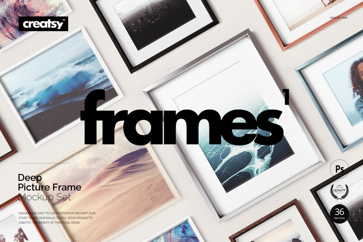 Picture Deep Frame Mockup Set, a Poster Template by creatsy5 (Photo 1 of 16)