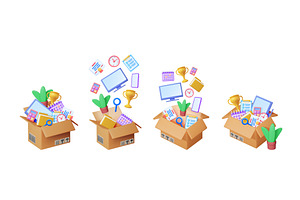 Set of 3d vector illustrations of, an Object Illustration by Abscent