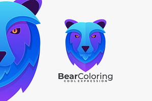 Bear Coloring Gradient Colorful.