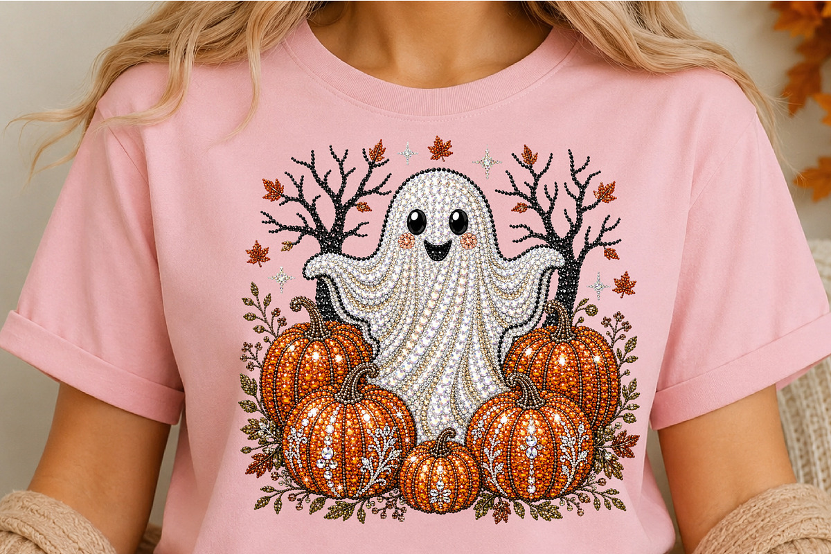 Rhinestone Ghost Halloween PNG, a Seasonal Illustration by DreamCafeArt (Photo 5 of 6)