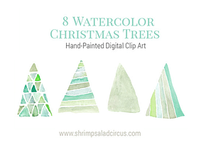 Watercolor Christmas Trees