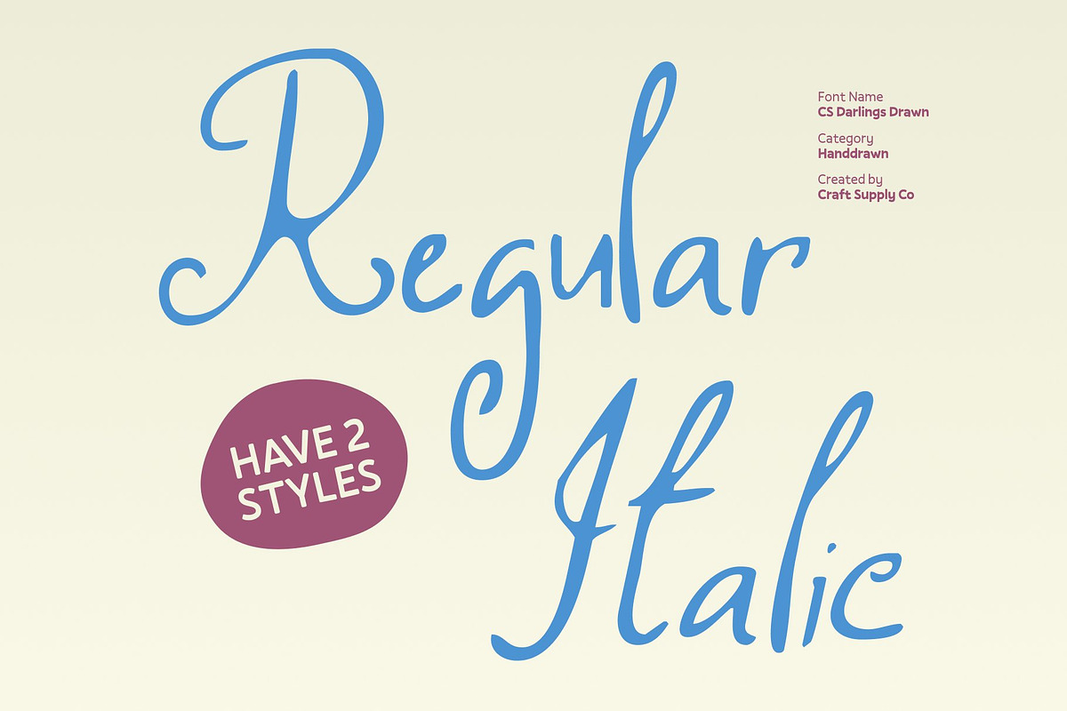CS Darlings Drawn, a Handwritten Font by Craft Supply Co. (Photo 4 of 8)