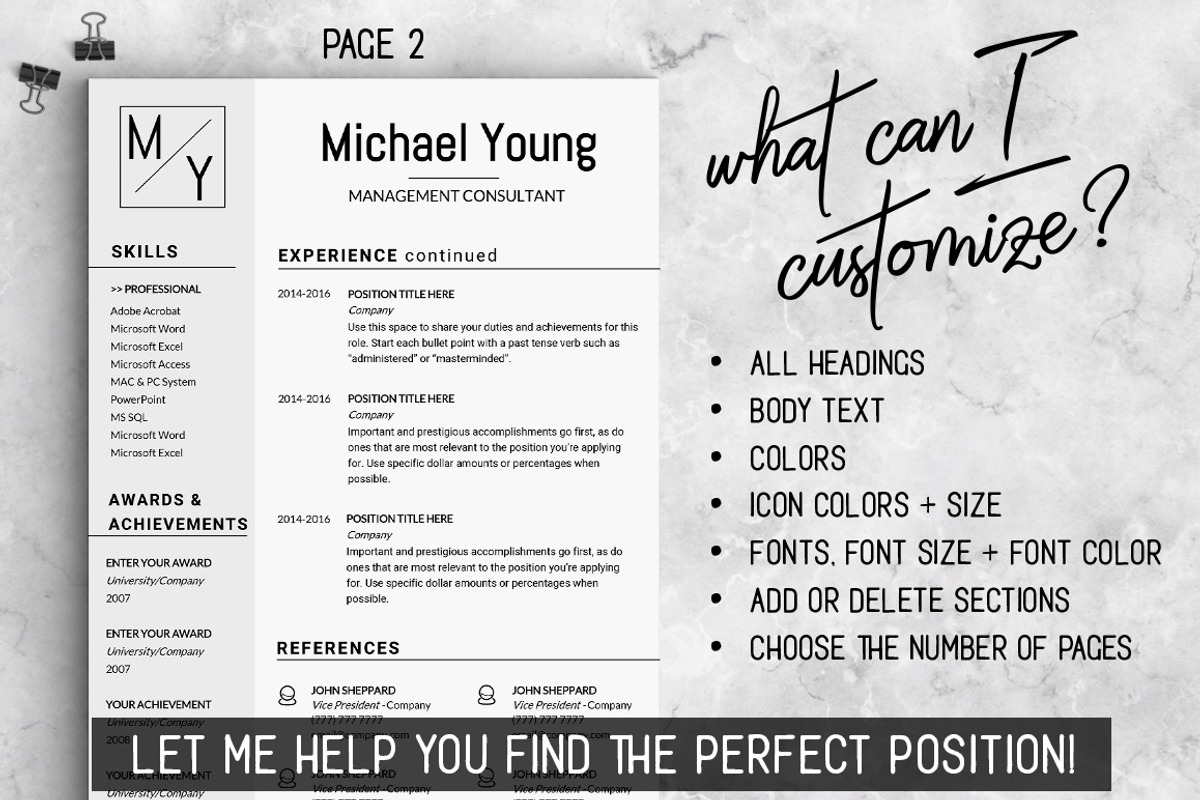 Professional Resume CV Template, a Resume Template by LevelUpResume (Photo 4 of 5)