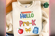 Back to School Hello Pre-k png, an Illustration by Designworld (Thumbnail 2 of 3)