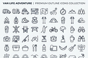 37 Van Life Adventure Icons, an Outline Icon by adenpinkstore (Thumbnail 1 of 9)