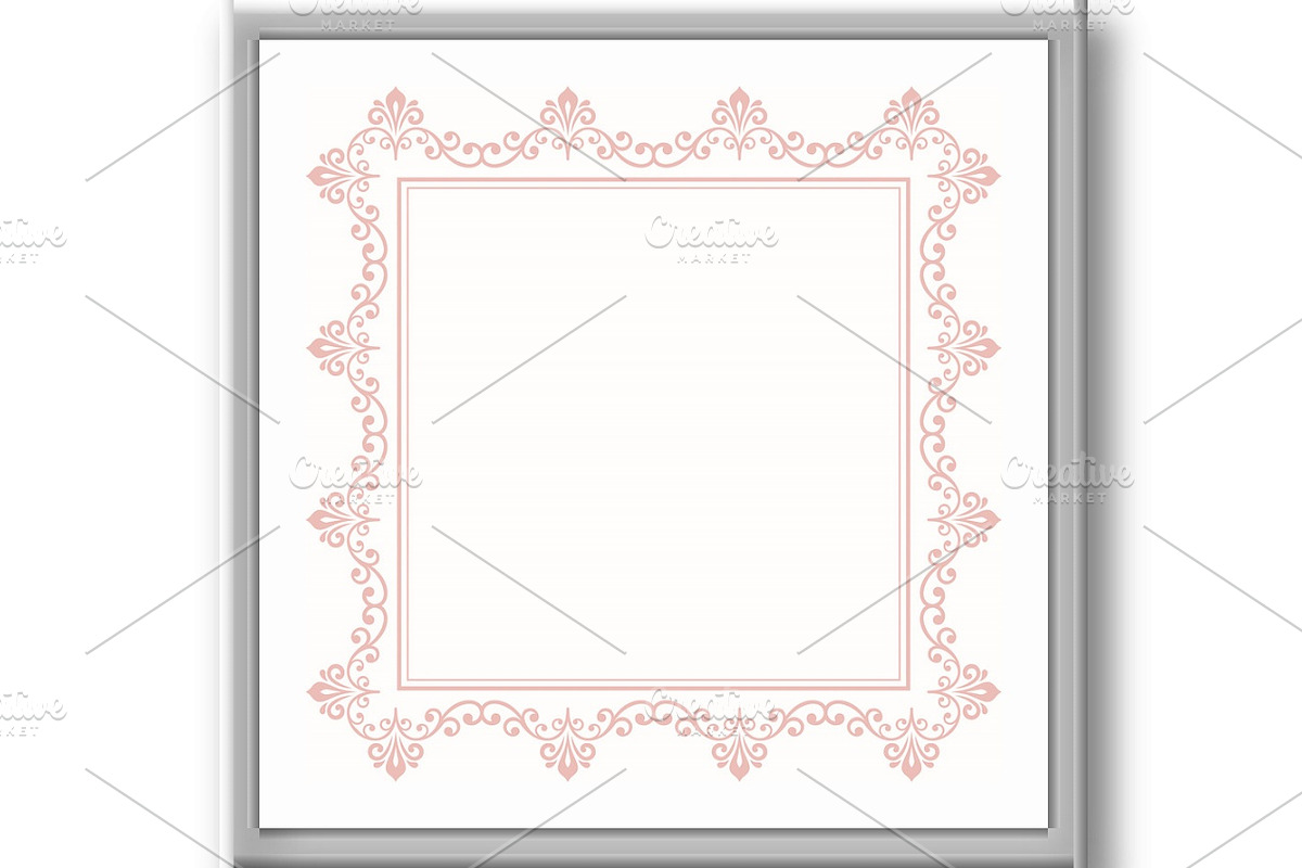 Floral Abstract Square Vector Frame, an Object Graphic by FineArtStudio (Photo 3 of 3)
