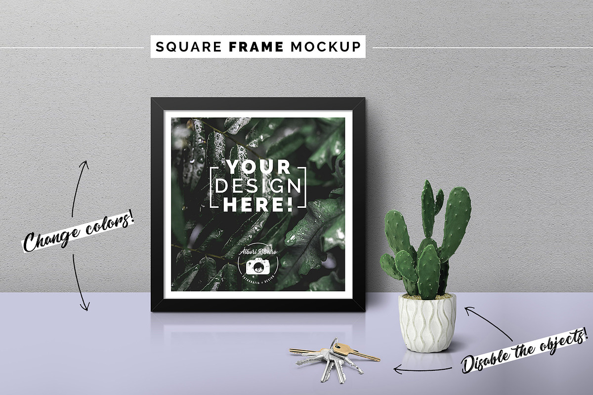 Square Frame Mockup, a Print Template by Álbori Produções (Photo 1 of 4)