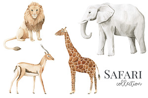 Safari Animals - Watercolor Set