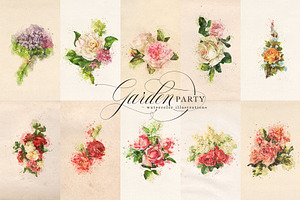 Garden Party Watercolor Graphics