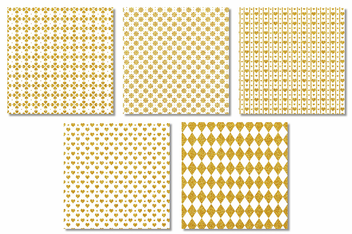 Gold Foil Pattern Digital Papers, a Pattern Graphic by Scrapbook Gems (Photo 2 of 3)