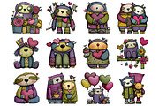 Valentine's Whimsical Sloth Clipart, a Graphic by CitraGraphics (Thumbnail 3 of 4)