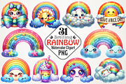 Smiling Rainbow Digital Sticker, an Illustration by RobertsArt (Thumbnail 1 of 7)