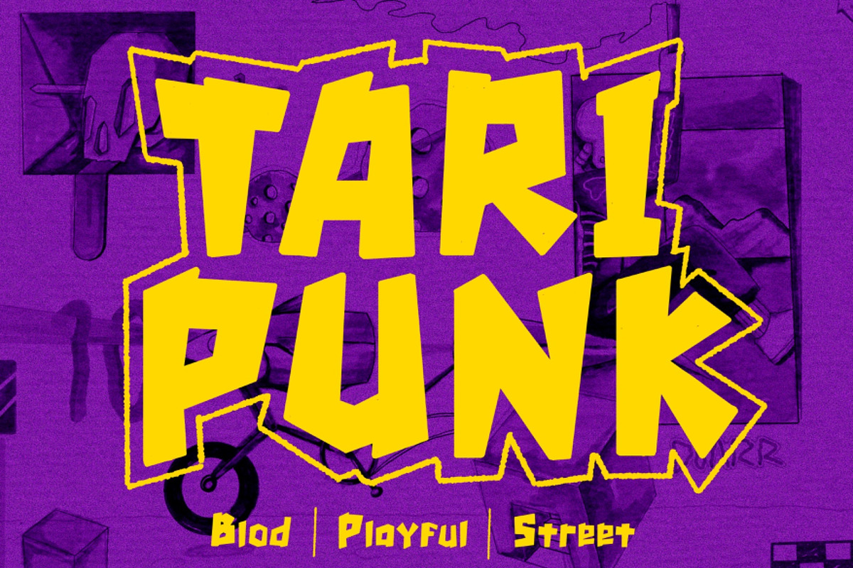 Tari Punk – Bold Display Font, a Sans Serif Font by Monoor_std (Photo 1 of 5)