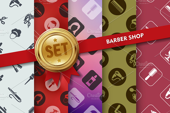Set Of Barber Shop Icons