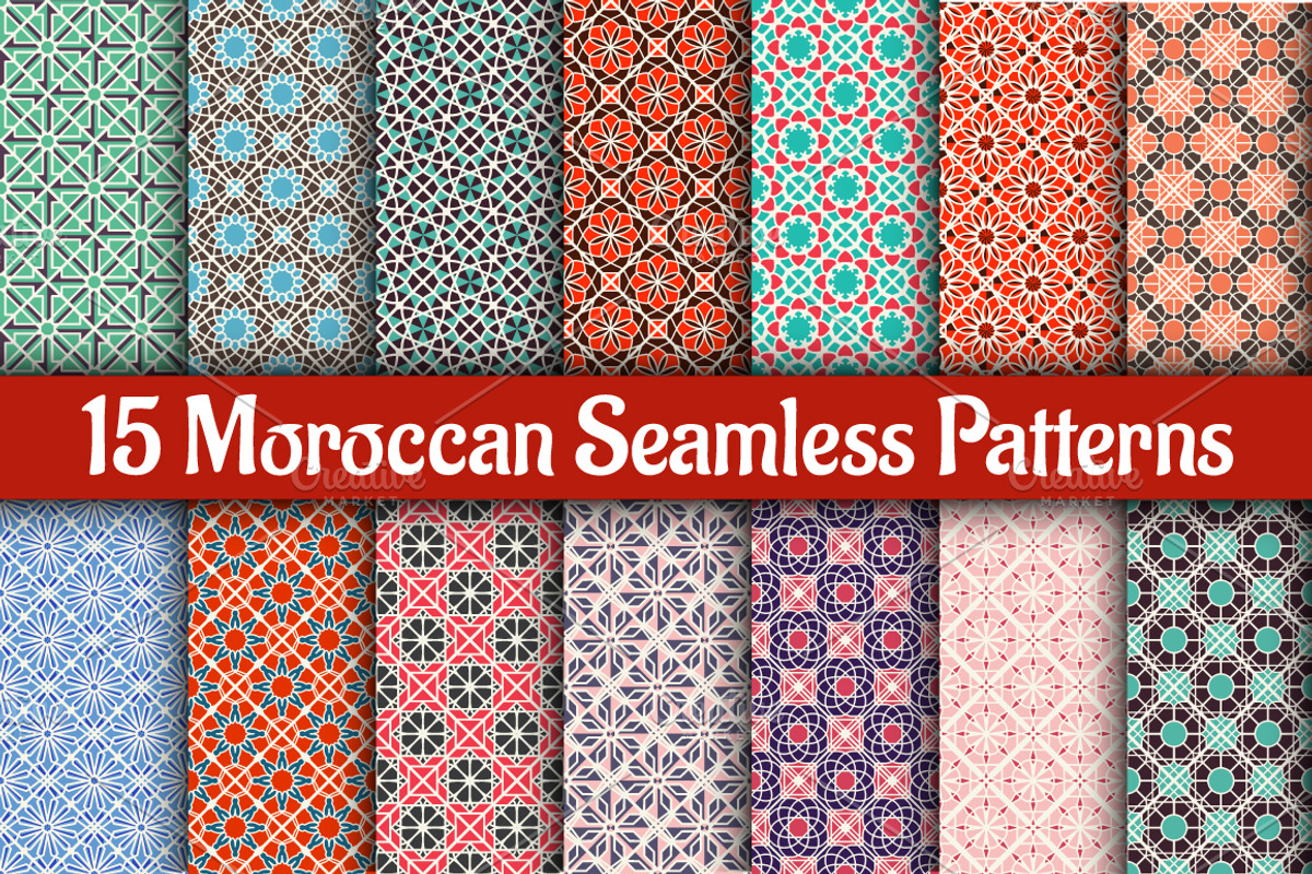 Moroccan Seamless Patterns, a Pattern Graphic by dacascas (Photo 1 of 5)