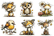 Spring Woodland Animals Clipart, an Illustration by CraftArtStudio (Thumbnail 5 of 6)