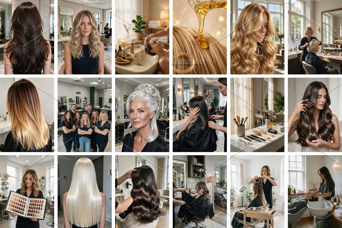 Hair Salon Stock Photos Bundle, a Business Photo by Selenique Studio (Photo 6 of 15)
