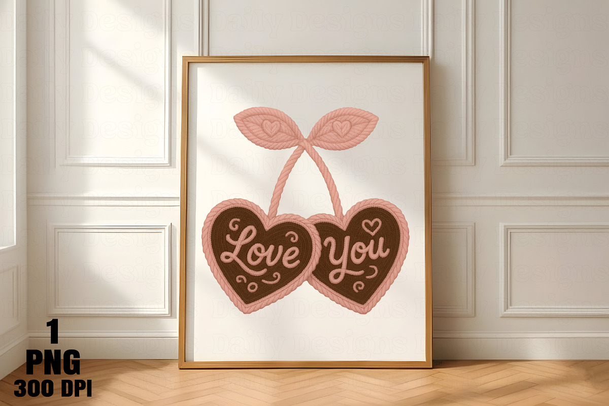 Faux Crochet Valentines Day Cherry P, an Illustration by Daily.Designs (Photo 5 of 5)