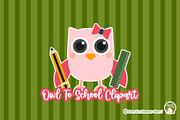Owl Go To School Clipart, an Object Graphic by Cozy Cat Design (Thumbnail 2 of 3)