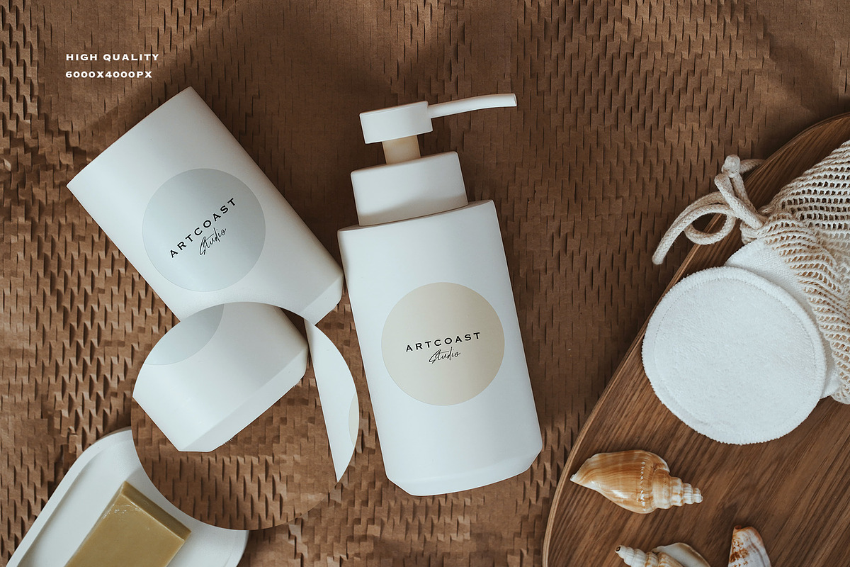 Jars Blank Mockup in Boho Bathroom, a Packaging Mockup by Artcoast Studio (Photo 4 of 7)