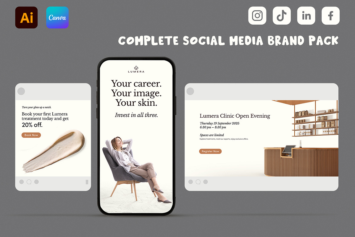 Lumera Social Media Template Pack, a Templates & Theme by Kida (Photo 1 of 6)