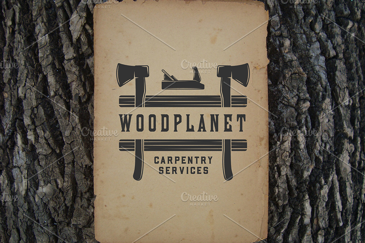 Vintage Carpentry Emblems part 1, a Branding & Logo Template by AkimD (Photo 10 of 10)