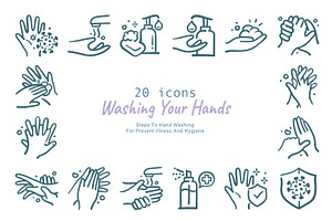 Hand Washing Outline Doodle