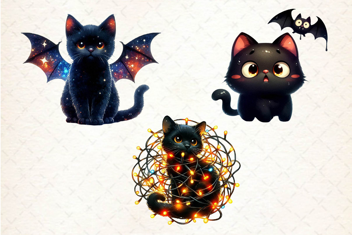 Halloween Black Cat Clipart PNG, an Illustration by Dream Creation (Photo 6 of 6)