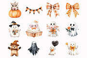 Halloween Ghost Clipart, an Illustration by Design Market (Thumbnail 2 of 5)