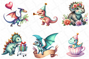 Dinosaurs Watercolor Clipart, an Illustration by DreamPrint404 (Thumbnail 3 of 4)