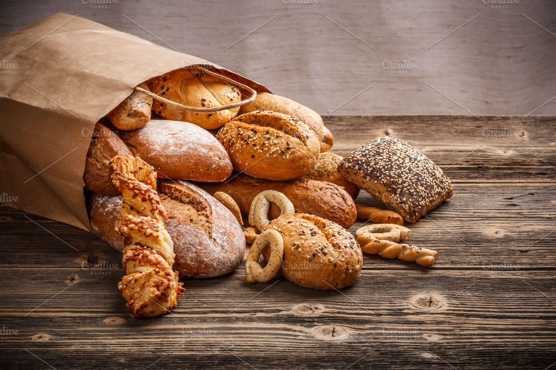 Baked goods stock photo containing assortment and background