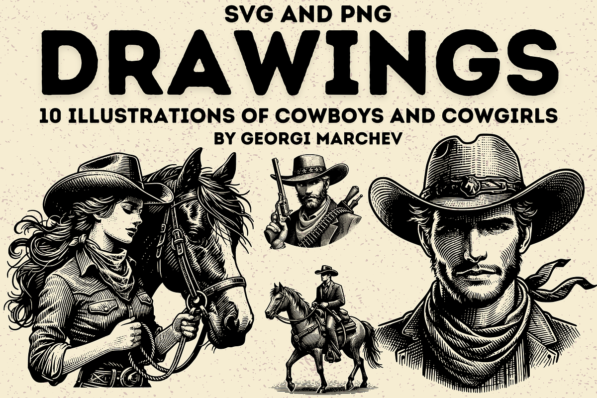 Cowboys and Cowgirls Illustrations, a Person Illustration by Ray Crimson (Photo 2 of 2)