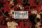 Elegant Red Botanical Allover, a Pattern Graphic by Gullenda (Thumbnail 1 of 6)