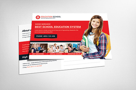 Junior School Postcard Template, a Card Template by graphicforest