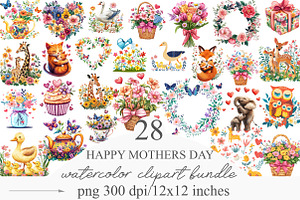 Happy Mother's Day Clipart, an Illustration by Designking