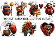 Quirky Valentine Ladybug Clipart, an Illustration by OK Design (Thumbnail 2 of 6)