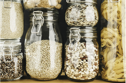 Assortment of uncooked grains, a Food & Drink Photo by Enjoy Photo