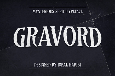 Gravord - Mysterious Serif, a Serif Font by iqbal habibi